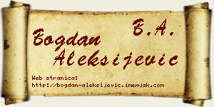 Bogdan Aleksijević vizit kartica